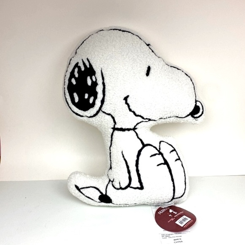 Snoopy shaped Sherpa pillow, embroidered detail  Peanuts decorative pillow NEW!